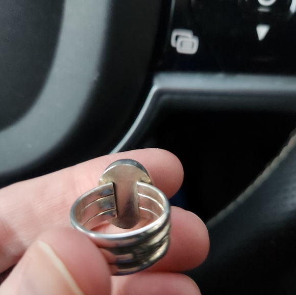 Lone Mountain Turquoise and Sterling Silver Women's Triple Band - Picture 8 of 11